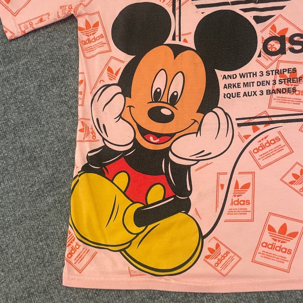 Mickey Mouse Graphic Tee Streetwear Bootleg Cartoon Mash Up One Size Unisex